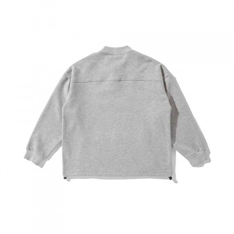 Unisex Oversize Sweatshirt with Henley button placket, kangaroo pocket and drawstring hem Mune Fashion