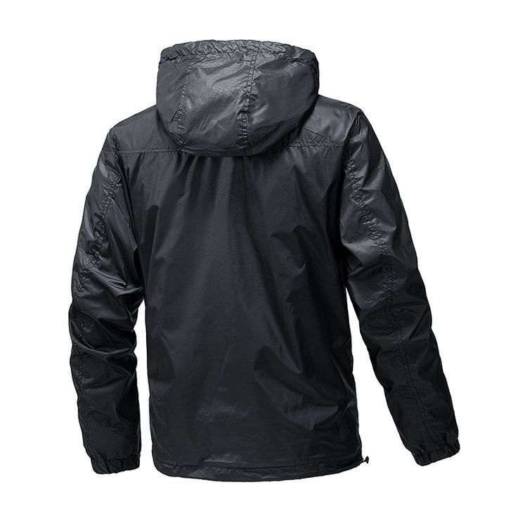 Men's Lightweight Water-Repellent Hooded Windbreaker with Thermo Lining & Chest Pocket Mune Fashion