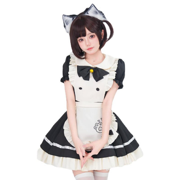 Women playful maid dress with ruffles and apron Mune Fashion