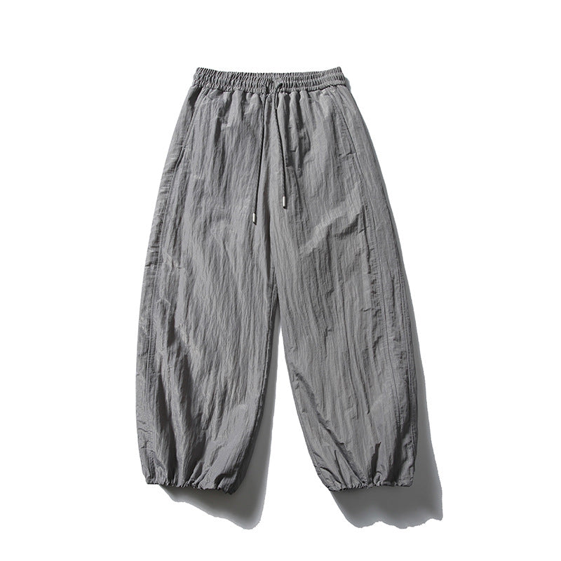 Men's loose-fitting ripstop leisure pants with camouflage pattern and elastic drawstring waistband Mune Fashion