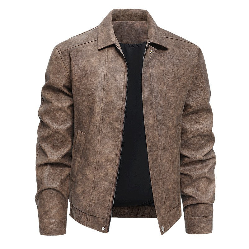 Men's Stylish Leather Jacket in Vintage Style Mune Fashion