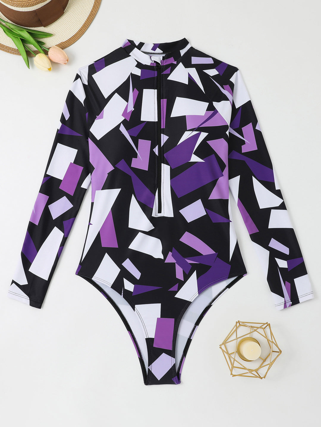 Damen Langarm Surfanzug mit geometrischem Design Echo Archiv