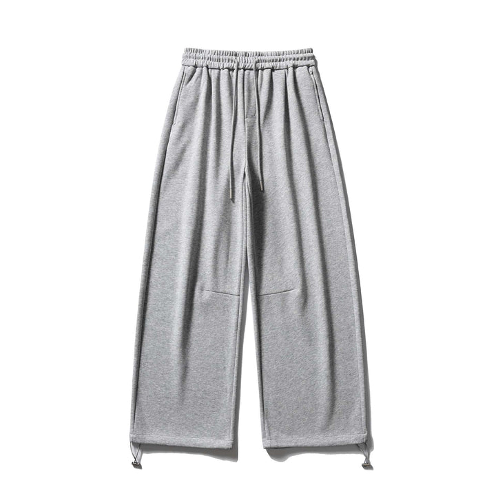 Unisex Wide Sweatpants with Drawstring, Knee Patch and Adjustable Hem Mune Fashion