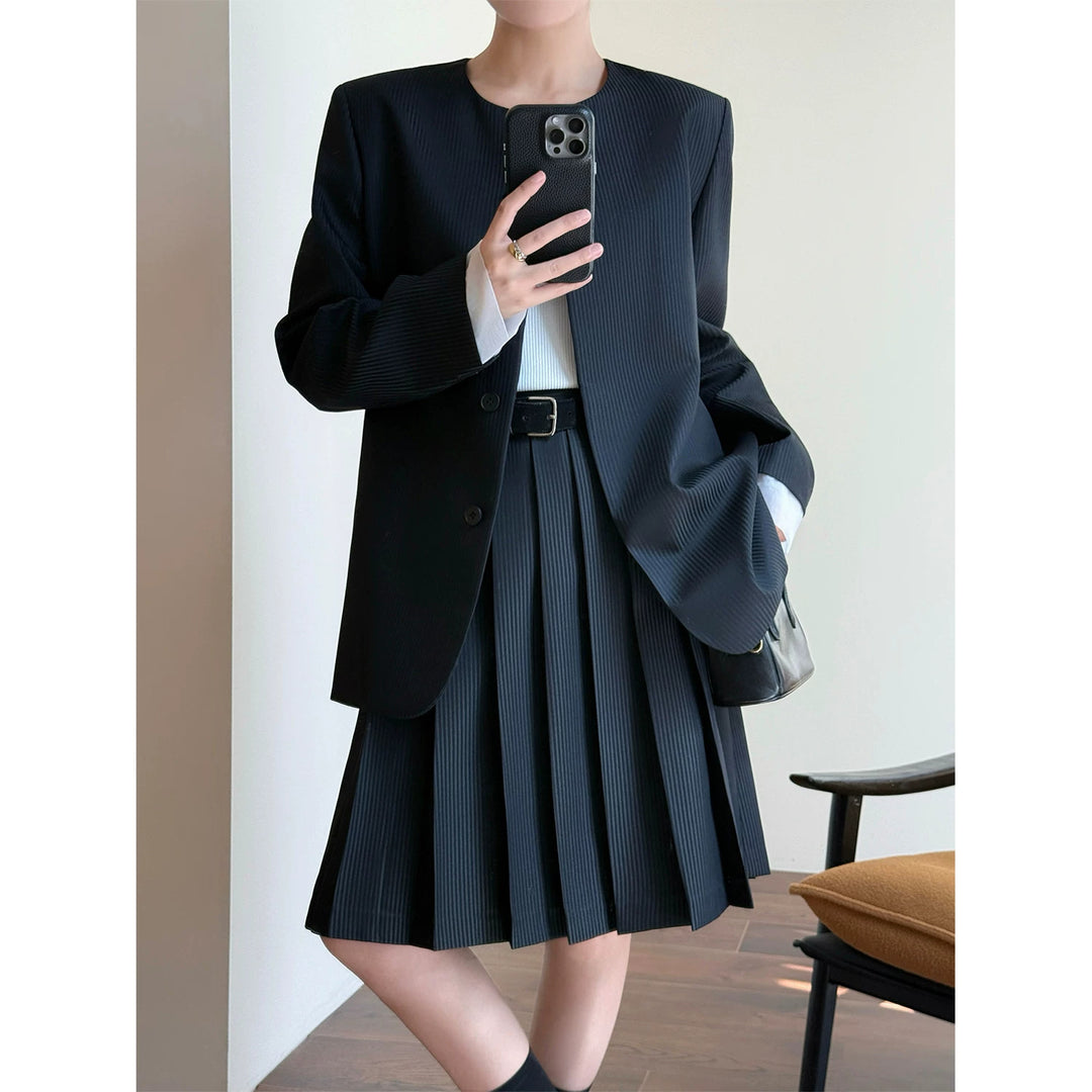 Women's Elegant Pleated Jacket Drune
