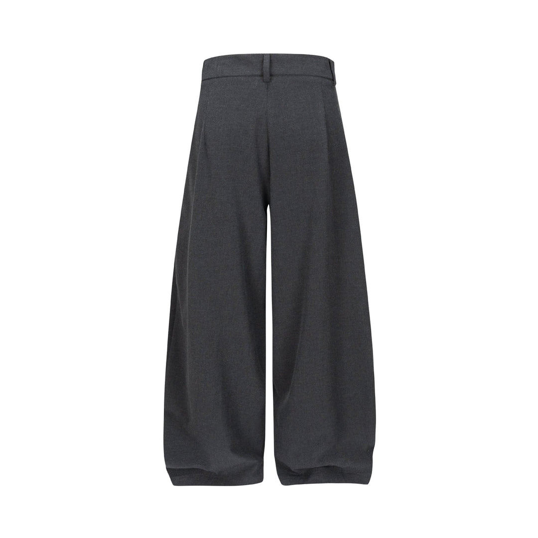 Women High-waisted wide pleated pants with crease and belt loops Mune Fashion