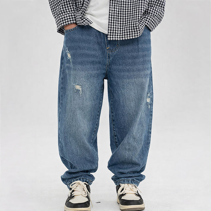 Unisex casual wide-cut jeans with elastic waistband Mune Fashion