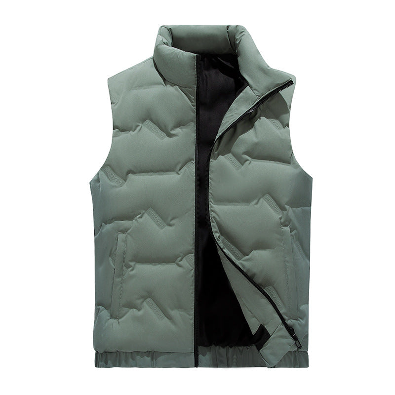 Men's nano windproof padded vest with high stand-up collar and side zip pockets Mune Fashion