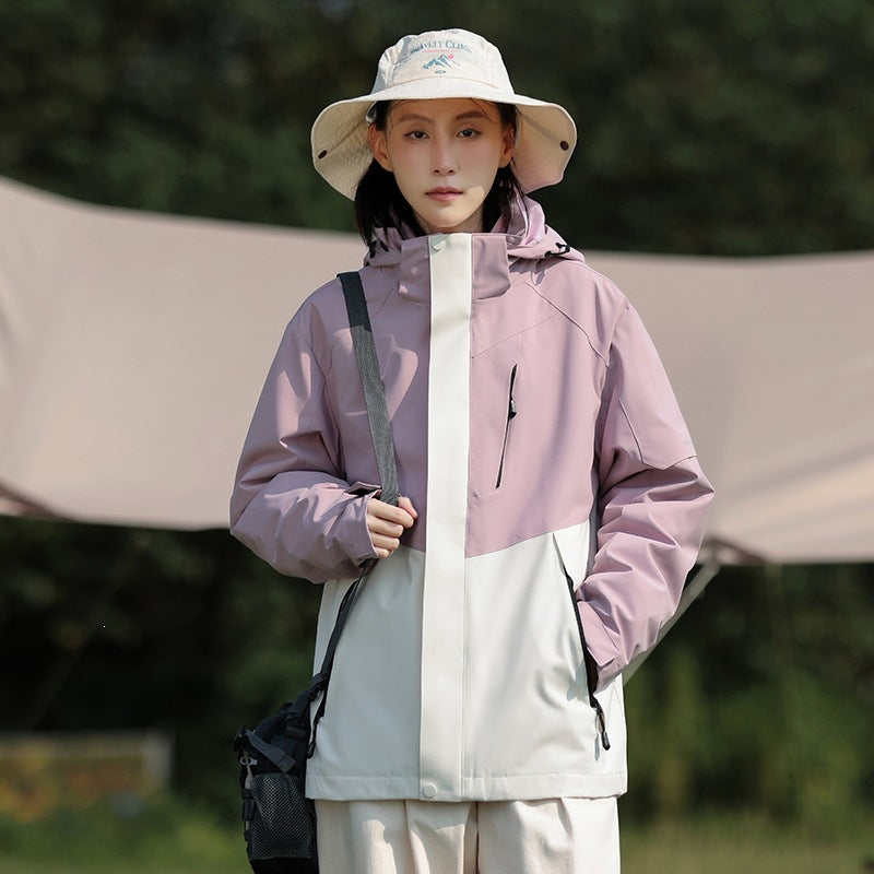 Men's Two-Tone Wind and Water-Repellent Softshell Jacket with Hood Mune Fashion