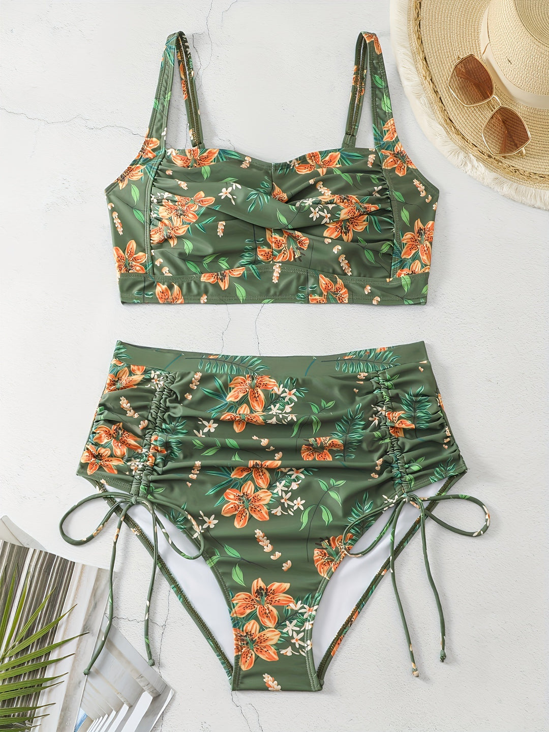 Women's High-Cut Bikini with Ruching Mune Fashion