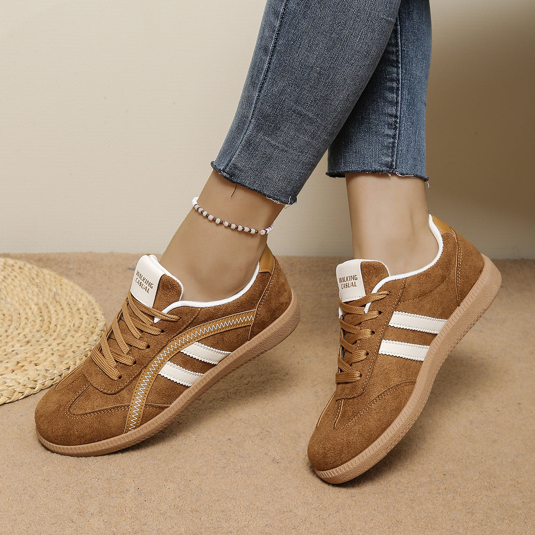 Damen Retro-Sneaker aus Veloursimitat mit gumähnlicher Laufsohle Mune Fashion