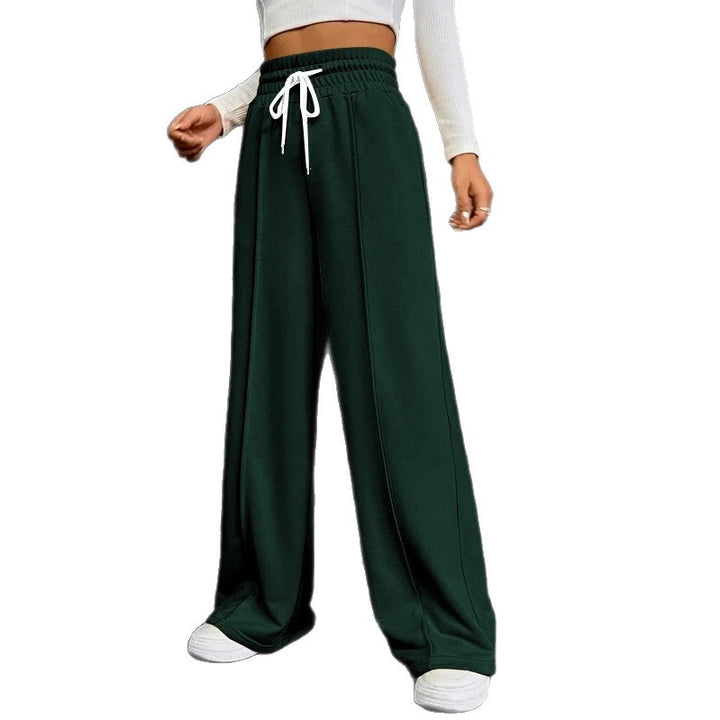 Women's wide High-Waist Palazzo jogging pants with drawstring and crease Mune Fashion