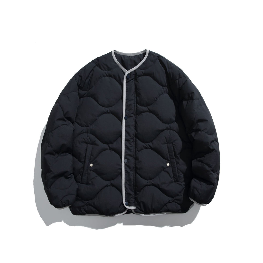 Unisex Boxy quilted liner jacket in oversized style with round neckline Mune Fashion