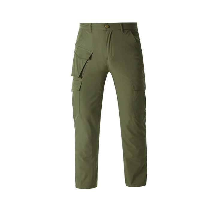 Men's Lightweight Stretch Cargo Pants with Multiple Flap Pockets & Tapered Fit Mune Fashion