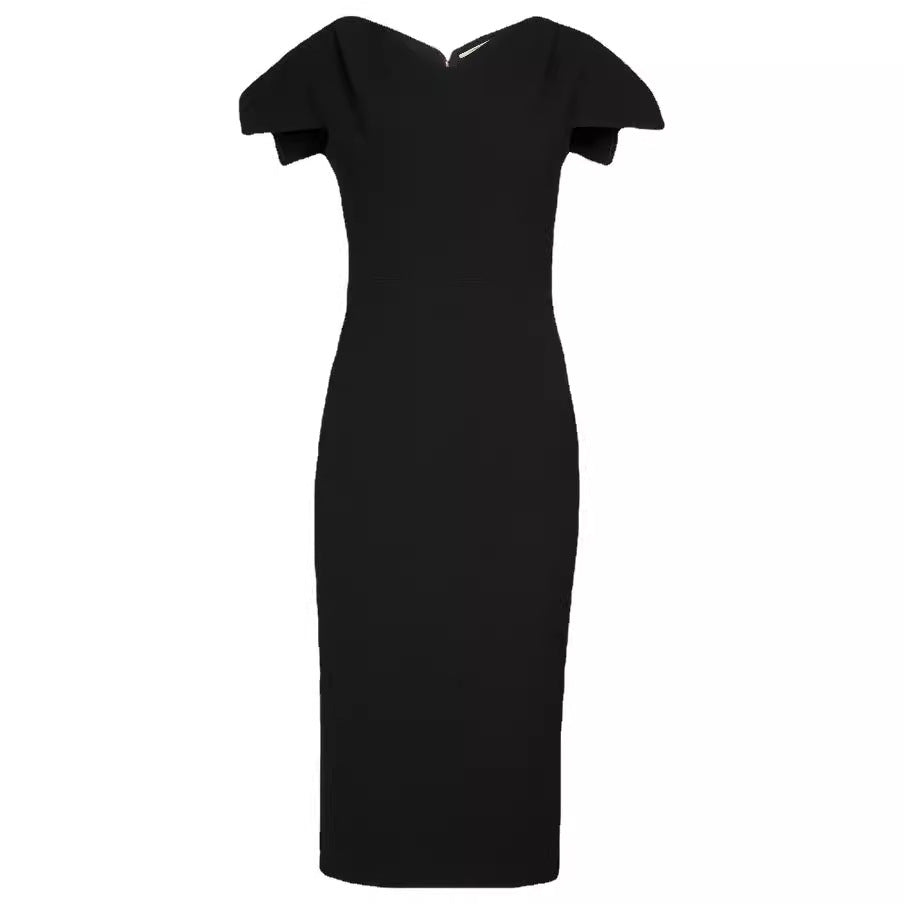 Women's Simple Pencil Dress with Tailored Silhouette and Structured Shoulder Straps Mune Fashion