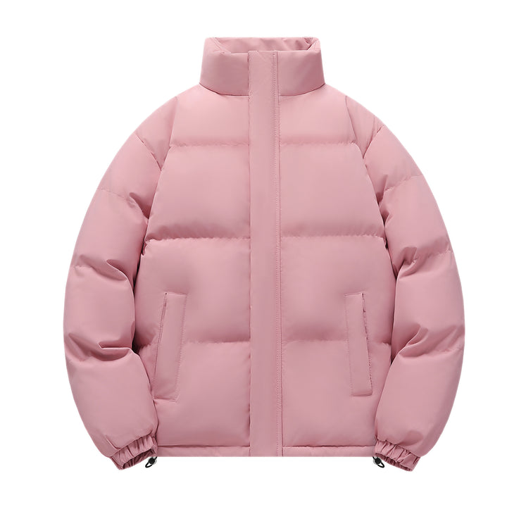 Men's short cut heavily padded quilted jacket with high stand-up collar and drawstring hem Mune Fashion