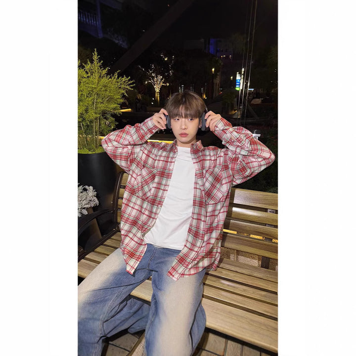 Men's Flannel Shirt with Check Pattern Mune Fashion