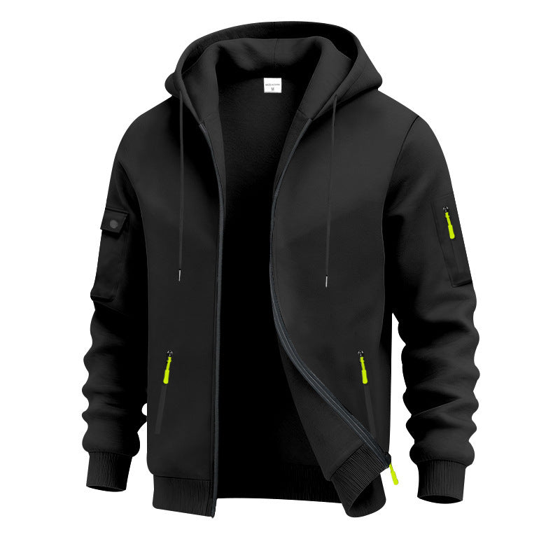 Men's nano technical hooded jacket with zipper, zip pockets and arm pocket Mune Fashion