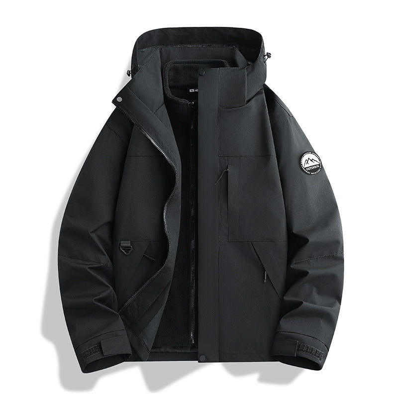 Women's Water-Repellent Parka with Removable Fleece Inner Jacket and Hood Mune Fashion