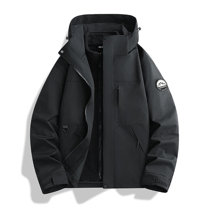 Women's Water-Repellent Parka with Removable Fleece Inner Jacket and Hood Mune Fashion