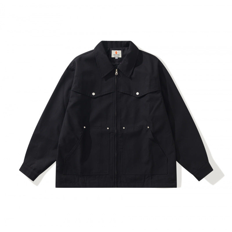 Unisex Kastige Worker-Overjacket made of canvas with full-length zipper, chest flap pocket and patch hand pockets Mune Fashion