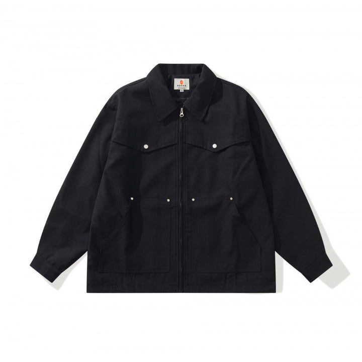 Unisex Kastige Worker-Overjacket made of canvas with full-length zipper, chest flap pocket and patch hand pockets Mune Fashion