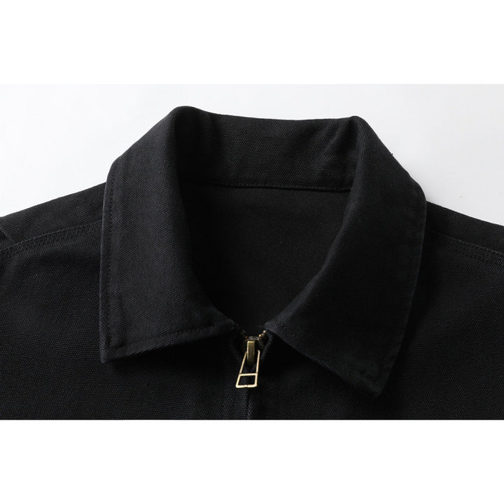 Men's short jacket in boxy cut made of canvas with shirt collar and welt pockets Mune Fashion