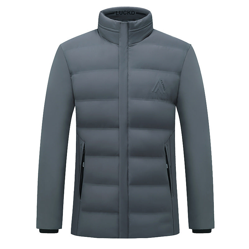 Men's quilted city jacket with stand-up collar, water-repellent surface, and concealed zipper Mune Fashion
