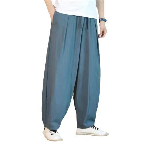 Men's oversized Relax-Fit cotton jogpants with a deep rise, drawstring, and side pockets Mune Fashion