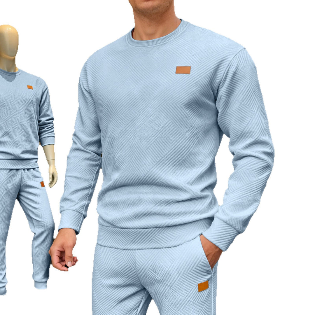 Men's cotton knit sweater with diamond pattern, round neck and elastic cuffs Mune Fashion