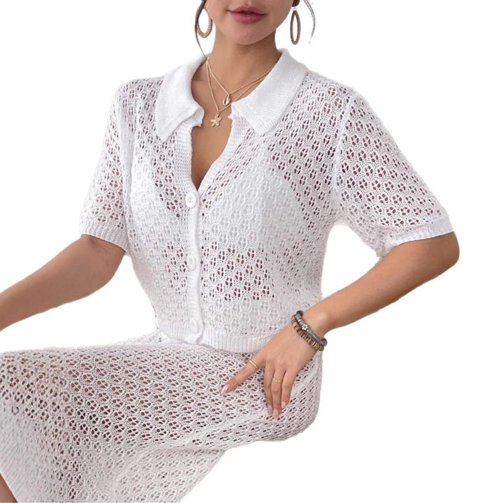 Women’s Casual Crochet Jumpsuit with Button Design Mune Fashion