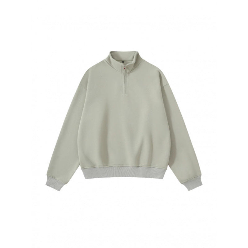 Unisex Oversize-Halfzip-Sweatshirt made of cotton blend with standing collar and ribbed cuffs Mune Fashion