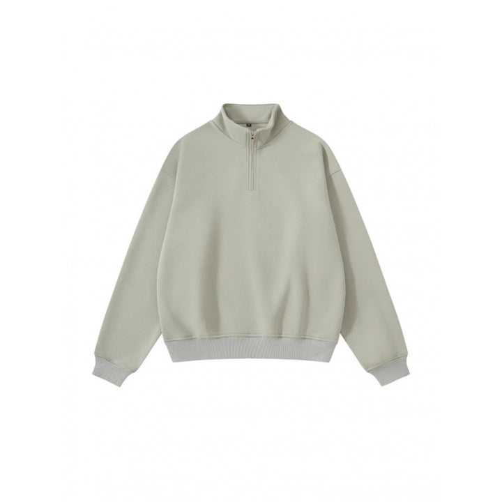 Unisex Oversize-Halfzip-Sweatshirt made of cotton blend with standing collar and ribbed cuffs Mune Fashion