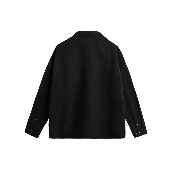 Unisex overshirt jacket in utility style with snap button placket and carabiner detail Mune Fashion