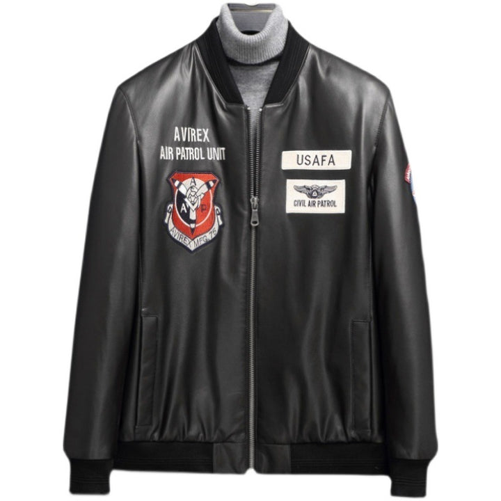 Men's Fashion Faux Leather Jacket with Creative Applications Mune Fashion