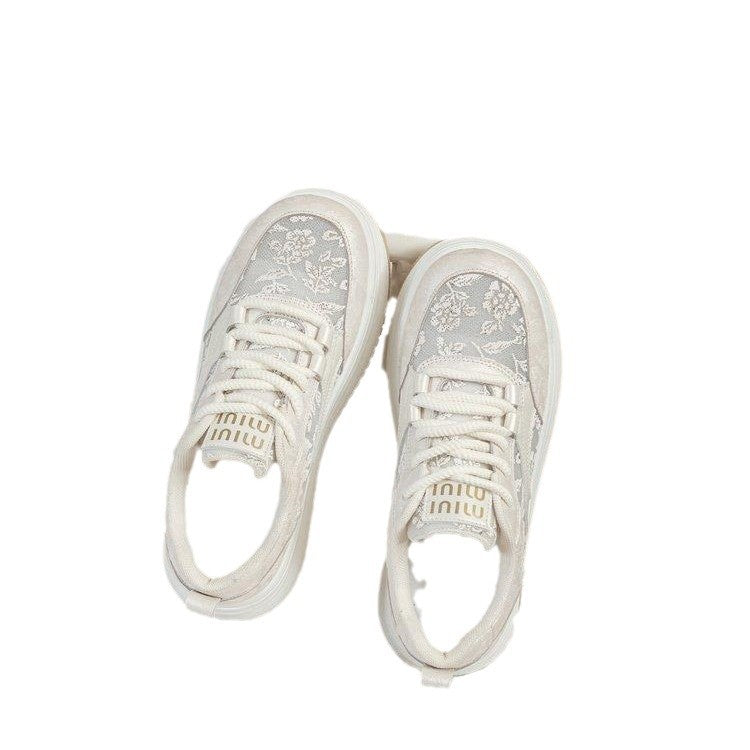 Women's sneakers with delicate floral pattern and padded sole Mune Fashion