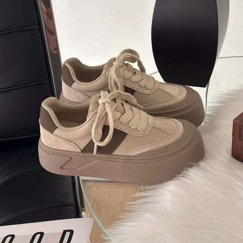 Women's Platform Sneakers with Casual Retro Design and Soft Upper Material Mune Fashion