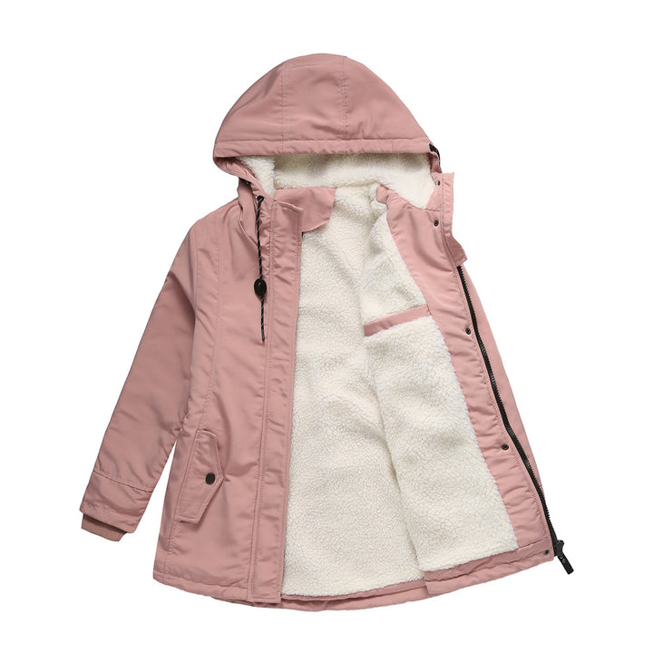 Women nan padded winter parka with teddy fleece lining and hood Mune Fashion