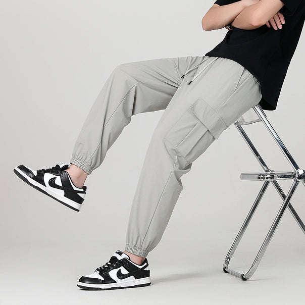 Men's Stylish Cargo Pants with Elastic Waistband and Side Pockets Mune Fashion