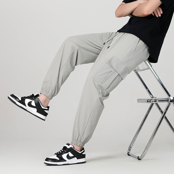 Men's Stylish Cargo Pants with Elastic Waistband and Side Pockets Mune Fashion