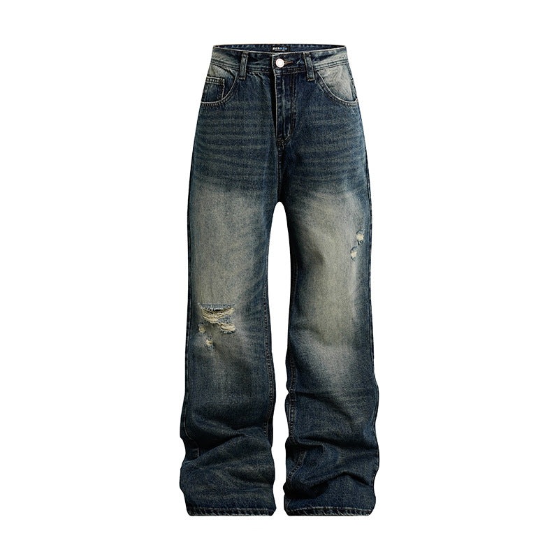 Women's Loose Highwaist Distressed Denim Jeans in Palazzo Cut Mune Fashion