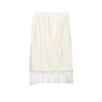 Women's midi skirt with chiffon ruffle and slight drape Mune Fashion