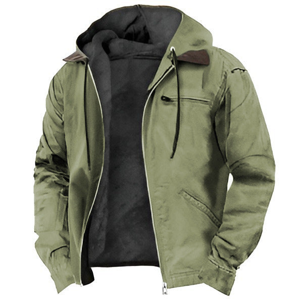 Men's padded hoodie jacket with teddy lining and durable canvas outer layer Mune Fashion