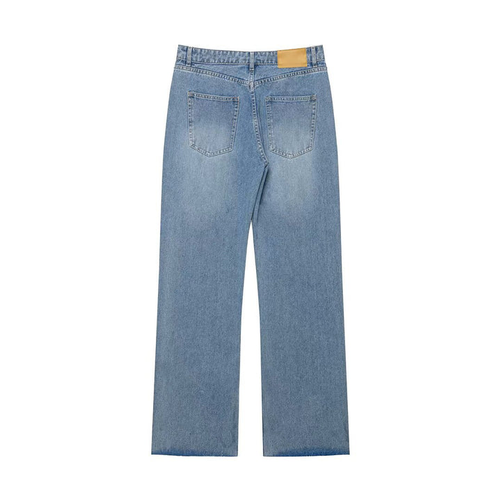 Women High-Rise Loose Jeans with Straight Leg and Five-Pocket Cut Mune Fashion