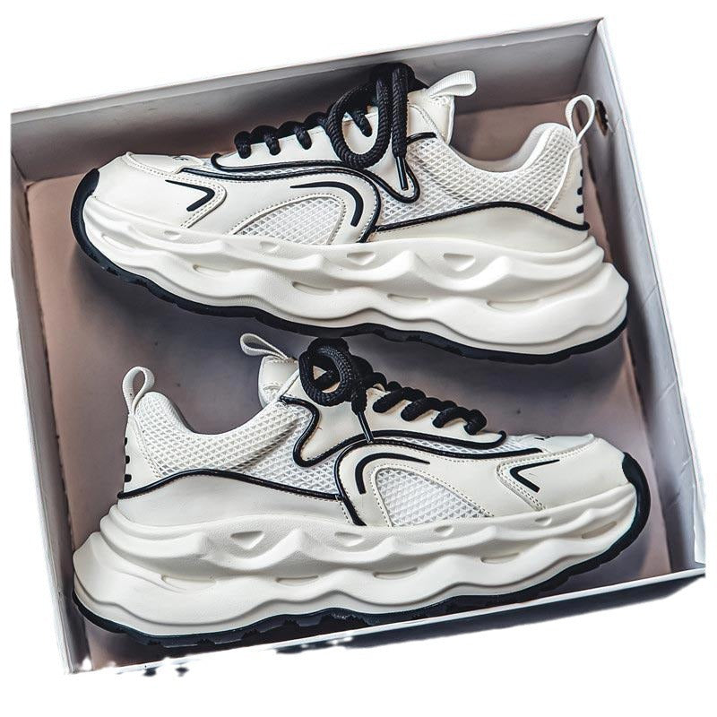 Women's Voluminous Retro Chunky Sneakers with Breathable Mesh Overlay and Sculptural Comfort Sole Mune Fashion