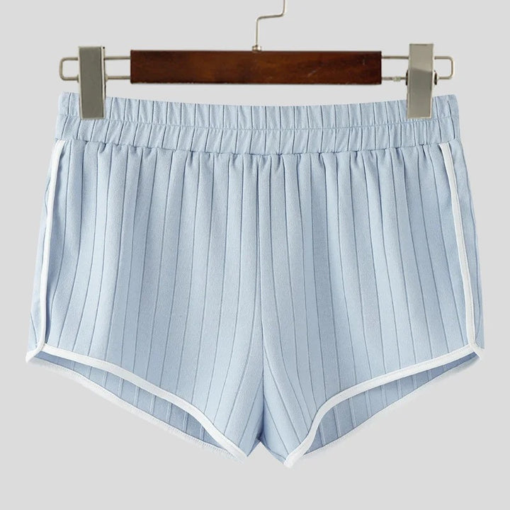 Women's pleated casual shorts with elastic comfort waistband and contrast piping Mune Fashion