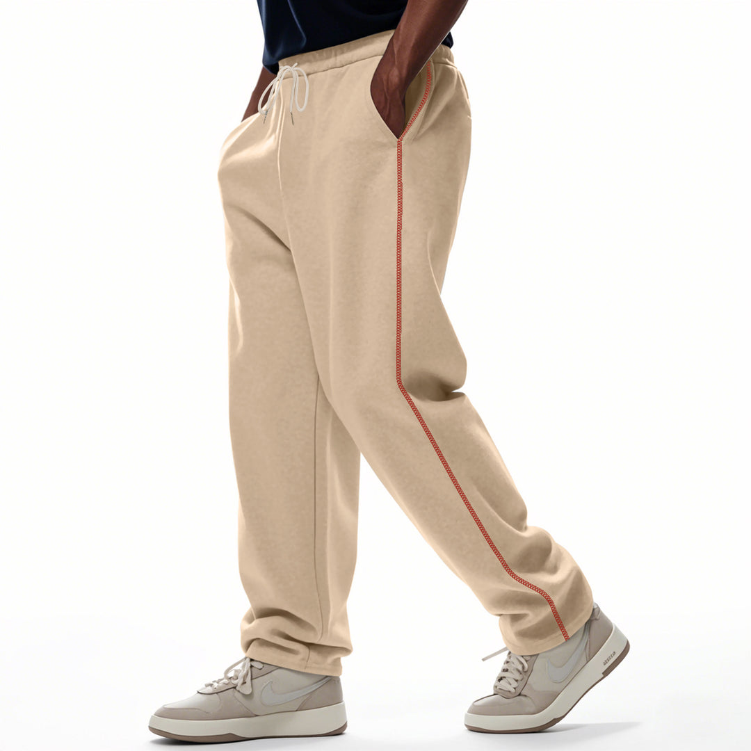 Men's casually fitting sweatpants with side decorative seam, elastic comfort waistband, and deep side pockets Mune Fashion