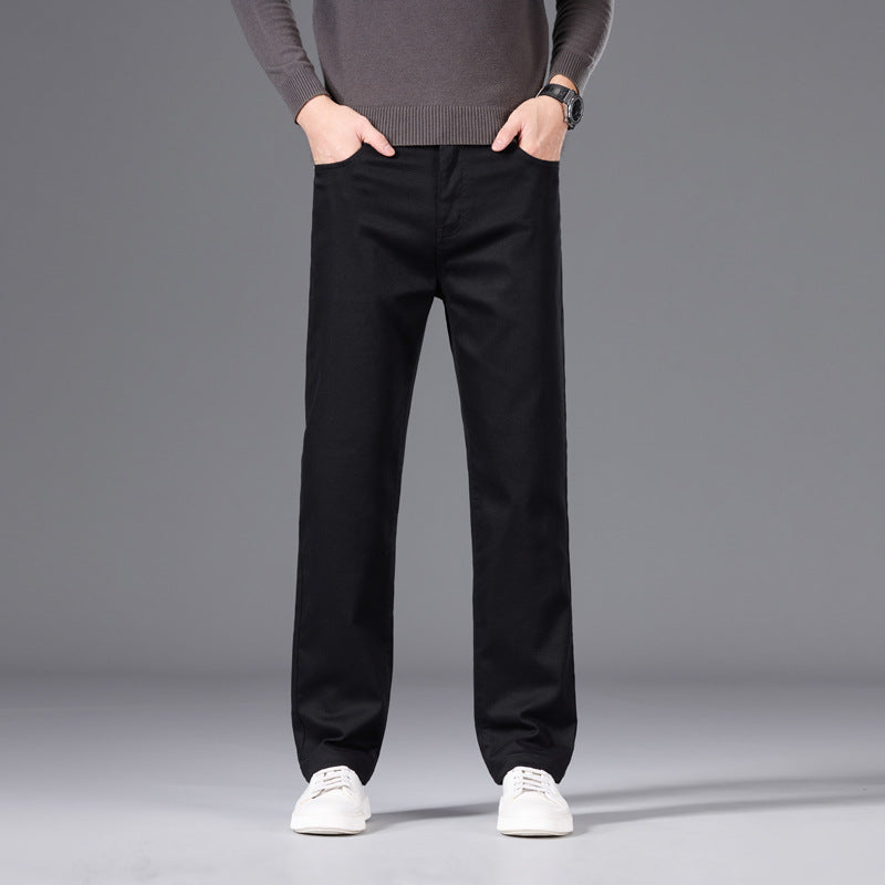 Men's straight-cut cotton chino pants with comfort waistband and side pockets Mune Fashion