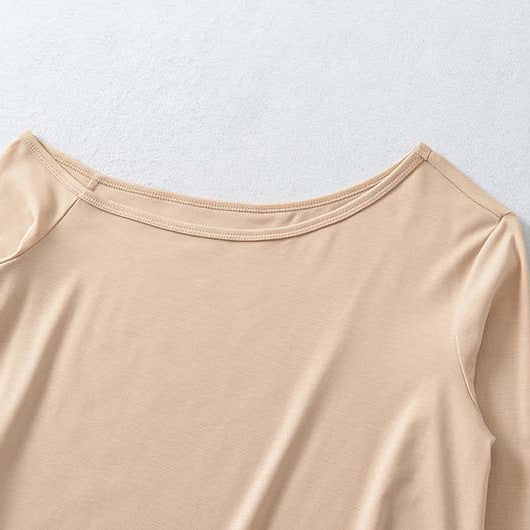 Women's Cropped Off-Shoulder Long Sleeve with Flared Trumpet Sleeves made of Jersey Mune Fashion