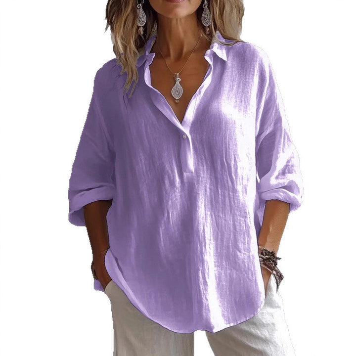 Women Lightweight Linen Blouse Mune Fashion