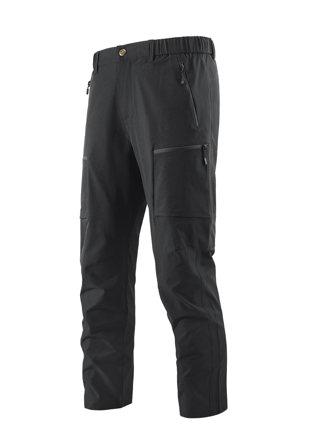 Men's Multifunctional Cargo Travel Pants with Elastic Waistband, Zipper Pockets and Knee Reinforcement Mune Fashion